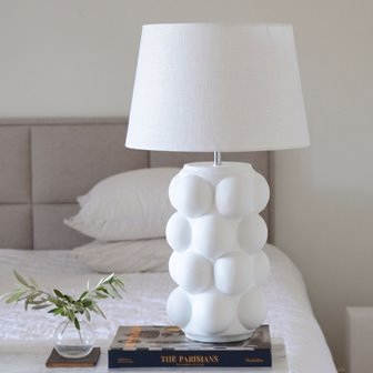 Duża oryginalna lampa stołowa ceramiczna biała bańki Bubbles